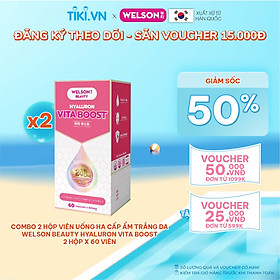 Combo 2 hộp viên uống Hyaluronic Acid cấp ẩm trắng da Welson Beauty Hyaluron Vita Boost 2 hộp x 60 viên