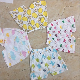 Set 10 quần đùi cotton giấy cotton mỏng mát cho bé diện mùa hè( quần chục cho bé từ 0-1.5 tuổi trộn mẫu)