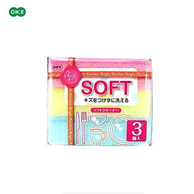 Set mút cọ rửa đa năng Ohe - Hàng nội địa Nhật Bản (03 miếng/Set)
