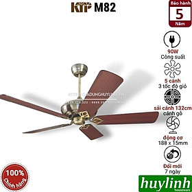 Mua Quạt trần cánh gỗ Kim Thuận Phong KTP M82 - 5 cánh - Hàng chính hãng