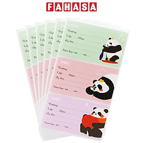 Nhãn Vở Học Sinh 3 Ô Kèm Sticker - Deli CA907 (18 Nhãn)