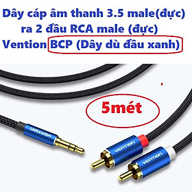 Cáp chuyển 3.5 male ra 2 đầu rca male vention bcfbg - hàng chính hãng
