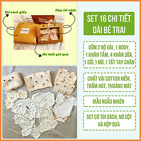 Set Quà Tặng Sơ Sinh Đầy Tháng 16 Chi Tiết Dài Tay Cho Bé Trai NB House Kids (Mẫu Ngẫu Nhiên)