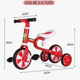Xe đạp trẻ em,Xe chòi chân thăng bằng  4 bánh có bàn đạp dành cho bé 2 đến 5 tuổi