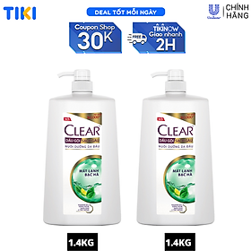 Combo 2 Dầu Gội Clear Sạch Gàu Dầu Gội Sạch Gàu Mát Lạnh Bạc Hà 3X Sức Mạnh Đánh Bay Gàu, Ngứa, Vi Khuẩn 1.4kg 