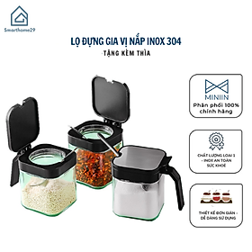 Mua Hũ Gia Vị Thủy Tinh Dày Dặn Nắp Bật INOX 304  Có Thìa Múc Phong Cách Nhật Bản Tinh Tế - HÀNG CHÍNH HÃNG MINIIN