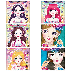 Combo Sách Trang Điểm - Công Chúa Hàn Quốc Và Thần Tượng Hàn Quốc: Yuna, Mina, Jenny, Myra, Hana, Lisa (Có Sticker) - 6 Cuốn - 