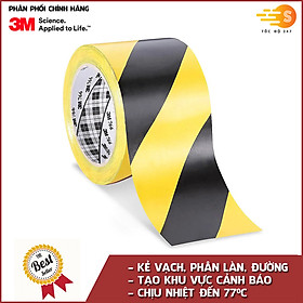 Băng keo dán nền chịu nhiệt sọc vàng đen 50mm x 33m 3M 766 - phân chia khu vực, cảnh báo nguy hiểm