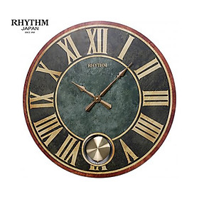 Đồng hồ treo tường RHYTHM WOODEN WALL CLOCKS  CMP543NR02 ( Kích thước 56.0 x 4.5cm), Vỏ màu Đen