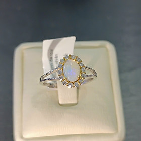 Nhẫn Đính đá Opal thiên nhiên Free Size (N0555) - MOON Jewelry