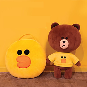 Gấu bông Brown Line Friends 35cm mặc áo vịt hàng Hàn cao cấp