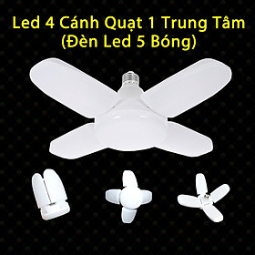 Mua Bóng Đèn LED 4 Cánh Quạt Phát Sáng Siêu Sáng - Siêu Tiết Kiệm Điện 60W (Trắng/Vàng)/  Đui đèn xoáy E27 Tiết Kiệm 50%- 70% Điện Năng Tiêu Thụ