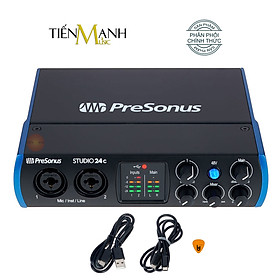 Soundcard Presonus Studio 24C - Sound Card Bộ Thu Âm Thanh và Livestream Audio Interface 24 C Hàng Chính Hãng - Kèm Móng Gẩy DreamMaker