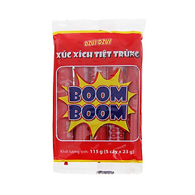 Xúc xích tiệt trùng Boom Boom heo 23g*5 - 96894