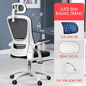 Ghế Công Thái Học, Ghế Xoay Văn Phòng, Ghế Làm Việc Phiên Bản Mới Thoáng Khí, Đàn Hồi Cao Không Nhăn Êm Không Xẹp Lún -M079