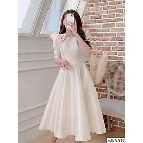 Hàng thiết kếĐầm tafta xòe 2 màu đỏ,trắng