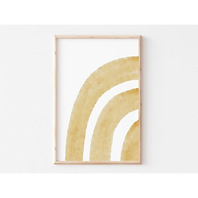 Tranh treo tường | Tranh màu nước - Yellow Rainbow Print, Abstract Art, Boho Print, Minimalist Wall Art