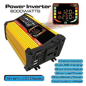 DC 12V to AC 110V/220V Power Inverter Charger Power Supply Black 220V A