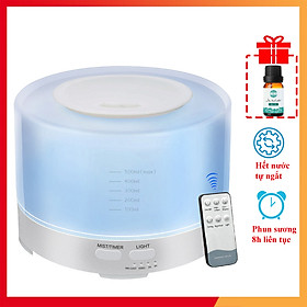 Mua Máy Xông Tinh Dầu Khuếch Tán Phun Sương Trụ Trắng Bù Ẩm Phòng Điều Hoà Có Chế Độ Tự Ngắt Khi Hết Nước Có Đèn Led 7 Màu Phù Hợp Với Phòng 30m