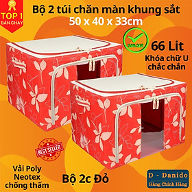 Bộ 2 Túi Đựng Chăn Màn Có Chọn Màu – Combo 2 Túi Vải Quần Áo Khung Sắt Gấp Gọn Cao Cấp Amalife