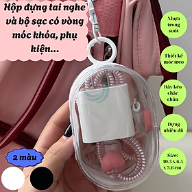 Hộp đựng cáp sạc tai nghe trong suốt, Hộp đựng tai nghe, Túi đựng mỹ phẩm cầm tay nhỏ gọn