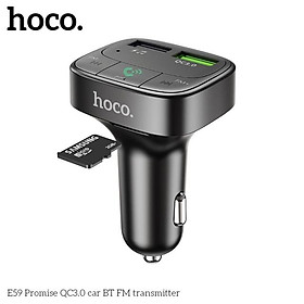Mua Tẩu sạc ô tô qc3.0 Hoco DF59 2 cổng sạc usb- cốc sạc oto kết nối bluetooth nghe nhạc FM hỗ trợ thẻ nhớ cho xe hơi  -  hàng chính hãng
