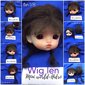 Wig len Tóc giả dành cho búp bê BJD Size 1 8, Baboliy, Amy handmade.