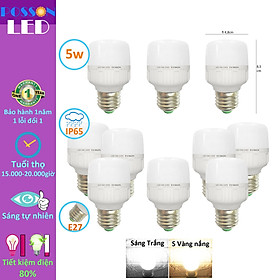 Mua 10 Bóng đèn Led trụ 5w bup trụ T50 bulb tiết kiệm điện kín chống nước mưa trang trí ngoài trời Posson LC-5x