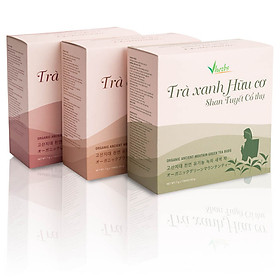 Combo 3 hộp Trà  Xanh + Hồng + Đen Hữu Cơ shan tuyết cổ thụ (Trà Búp)