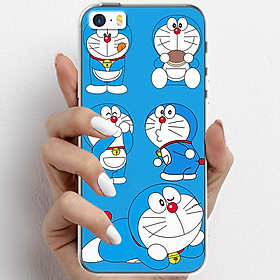 Ốp lưng cho iPhone 5, iPhone SE 2016 nhựa TPU mẫu Doraemon ham ăn