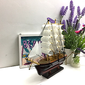 Mô hình thuyền gỗ trang trí Le Belem - thân 25cm