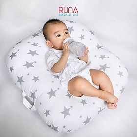 Gối chống trào ngược dạ dày cao cấp cho bé RUNA KIDS cotton Hàn đẹp họa tiết dễ thương an toàn cho bé size lớn 65x70cm