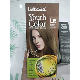 (Vàng Vừa) Kem Nhuộm Tóc Màu Thời Trang Lavox Youth&Color L15 - Medium Blonde