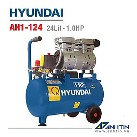 Mua Máy nén khí không dầu HYUNDAI AH1-124 | Dung tích 24 Lít | Công suất 1.0HP | Lưu lượng 80 lít/phút