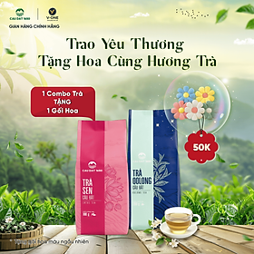 COMBO TÚI TRÀ SEN 100GR + TÚI TRÀ OOLONG 200GR I Quà tặng gối bông