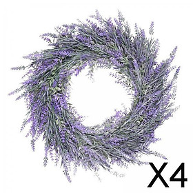 4xArtificial Door Wreath Hanging Lavender Flower Garland Fake Plant Home Decor