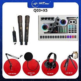 Mua Combo sound card X5 + mic Q03 chuyên hát nhạc livestream tặng kèm full phụ kiện hát nhạc cực hay