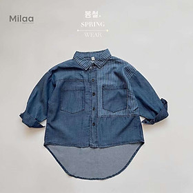 Sơmi Vạt Dài Chất Denim Mềm Mịn Và Phong Cách Cho Bé Cưng MiLaa Kids SM0201