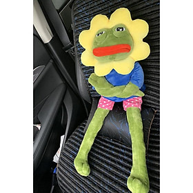 Gấu bông ếch xanh Pepe sad frog 50cm 75cm đội hoa hướng dương siêu bựa dành cho vozer - A, A