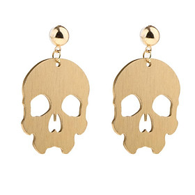 Women's Earrings Punk Rock Skull  Plated Earrings Halloween Jewelry
