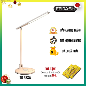 Mua Đèn Bàn Học FEIDASH TB53S/ TB53SW  Sử dụng công nghệ led quang phổ cho ánh sáng tốt hơn  giúp chống cận và bảo vệ mắt - Cảm biến 1 chạm - Hỗ trợ sạc không dây cho điện thoại - Dung lượng Pin sạc lên đến 2000mAh - Hàng chính hãng