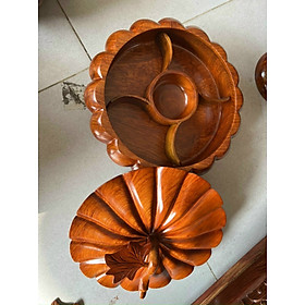 Mua Quả bầu đựng mứt tết bánh kẹo bằng gỗ hương ta đẹp long lanh kt tròn 30 cao 20cm