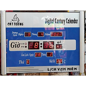 Mua Đồng Hồ LED Treo Tường Kèm Lịch Vạn Niên Cát Tường Sang Trọng – Size Lớn 40x30cm  Loại Cao Cấp Siêu Bền