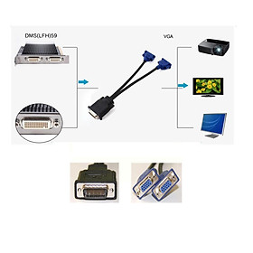DMS-59 Pin Male to Dual VGA Female Y Splitter Video Card Adapter Cable