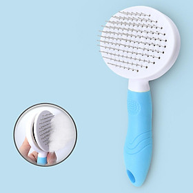 Pet Cat Dog Massage Comb Grooming Self Cleaning Brush Pink Thick Needle