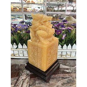 Mua Ấn Rồng phong thủy đá ngọc hoàng long - Cao 20 cm