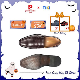 Giày Tây Da Nam Pierre Cardin Brown Penny Loafer Cement - PCMFWLB046 - Size