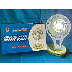 Mua Quạt Mini tích điện - có Đèn Led di động tiện lợi (Màu Ngẫu Nhiên)