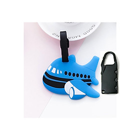 Thẻ treo  vali, thẻ hành lý hình hoạt hình  cute (giao hàng ngẫu nhiên)  + Khóa bảo vệ
