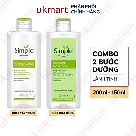 Combo Simple Làm Sạch Nước Tẩy Trang + Nước Hoa Hồng